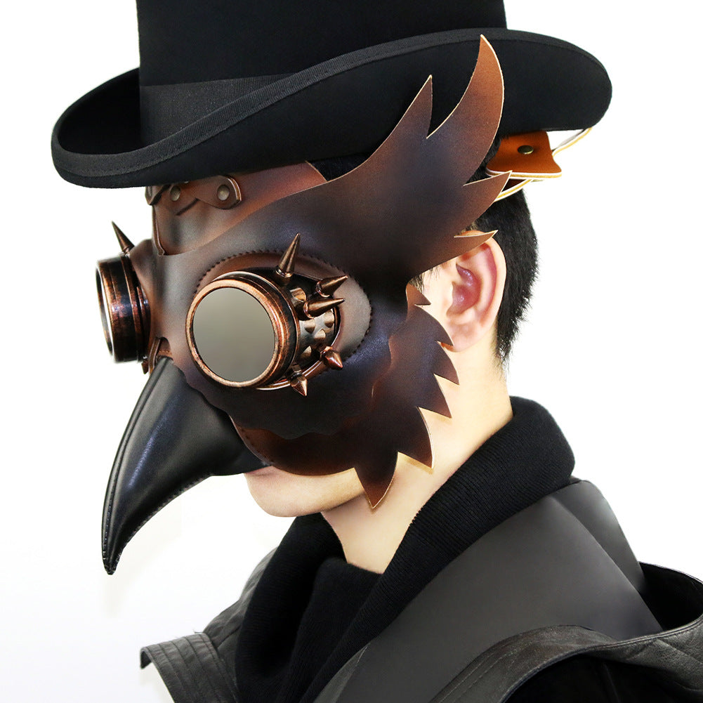 Steampunk Plague Doctor Mask (Leather-Look, Adult Costume)