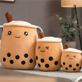 Cute Fruit Drink Plush - Strawberry Milk Tea Boba Cup Stuffed Toy Pillow