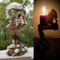 Gothic Skull-Hand Candelabra (Resin Candle Holder)